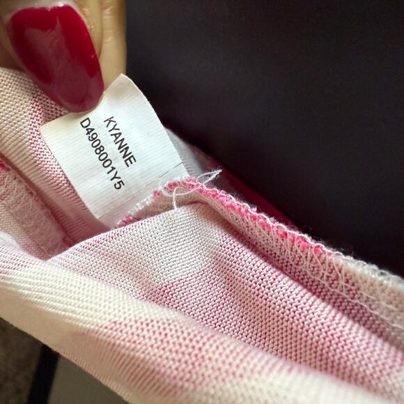 Diane von Furstenberg sz 2 pink white 100% silk midi wrap dress - Picture 7 of 10